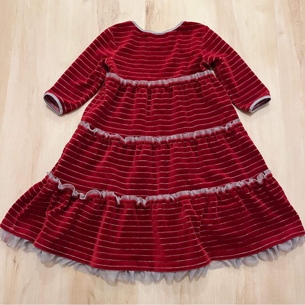 Hanna Andersson 110(5) velour tiered ruffle dress - Picture 7 of 7